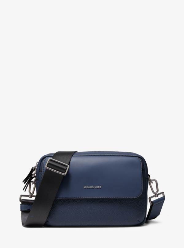 Panske Crossbody Kabelka Michael Kors Hudson Pebbled Leather Modre - Tasky Michael Kors Sleva | SJIKM-6940